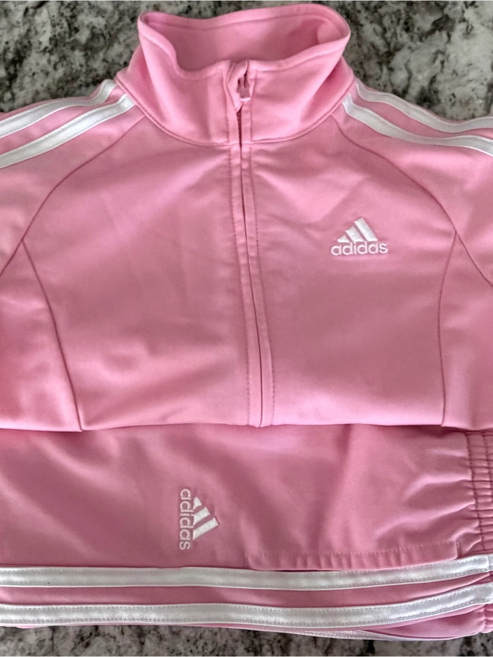 Adidas Girls Pink Tracksuit size 6